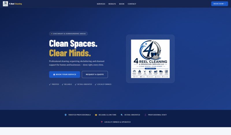 4 Reel Cleaning website — Clean Spaces. Clear Minds.